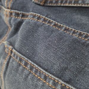 Westbound High Rise Fit Womans 14WR Dark Blue Destressed Soft Pull On Staightleg